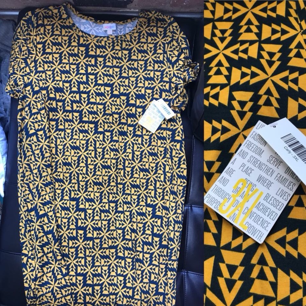 LulaRoe Carly 3XL Yellow pattern